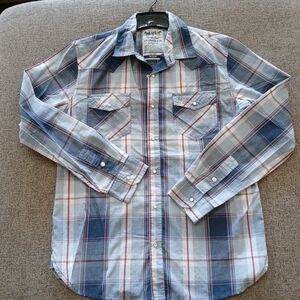 Men's Blue Plaid Shirt